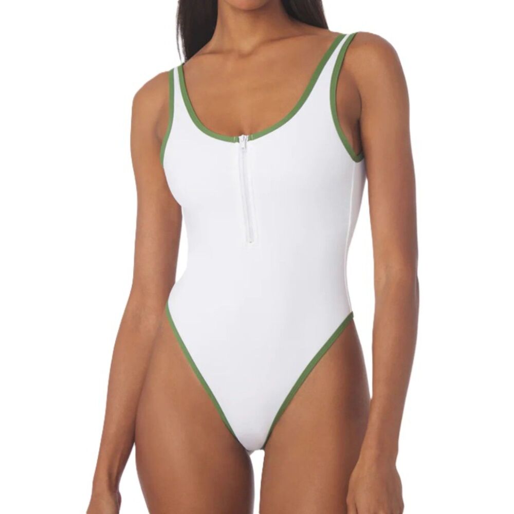 WeWoreWhat Zipper Front Women's One Piece Swimsuit - NEW w Tags - Size L